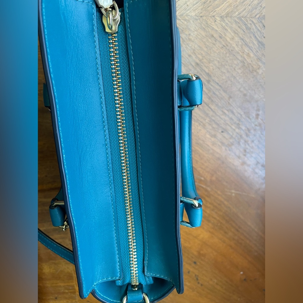 Coach Teal Mini Bag with Gold Accents - Picture 3 of 10
